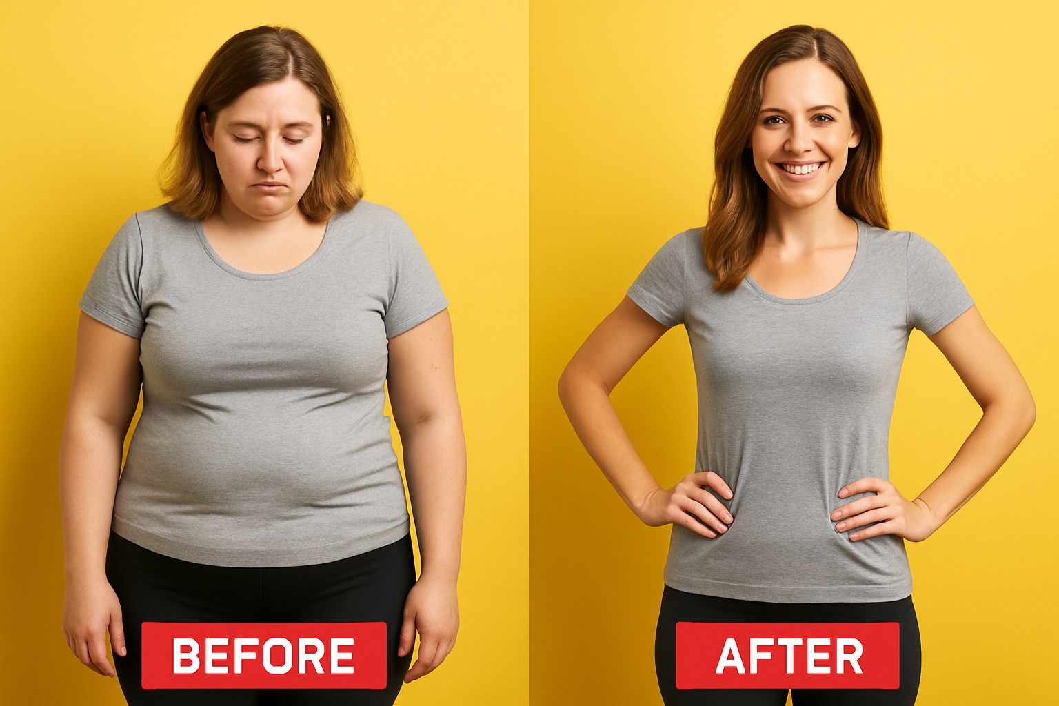 Before and After weight loss transformation
