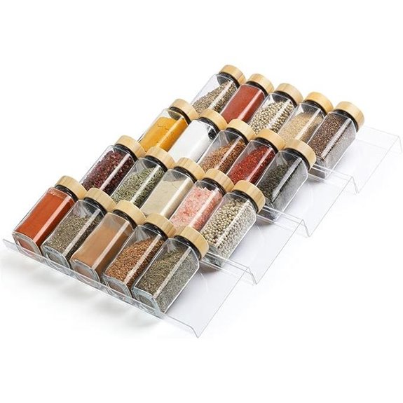 Acrylic 4-Tier Spice Drawer Organizer Rack