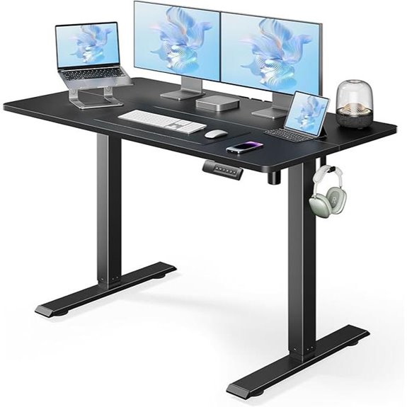 Marsail Electric Standing Desk Adjustable Height 48x24 Black