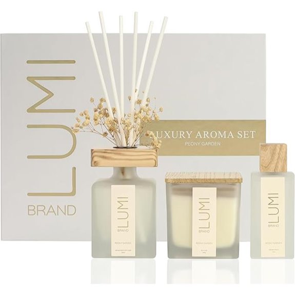 Luxury Aroma Gift Set: Reed Diffuser Candle Room Spray