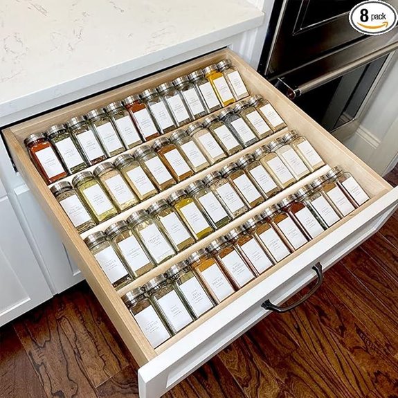 MIUKAA Clear Acrylic 4-Tier Spice Drawer Organizer