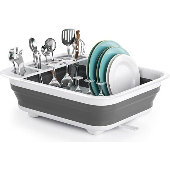 THANSTAR Collapsible Dish Rack for RV Kitchen (Grey)