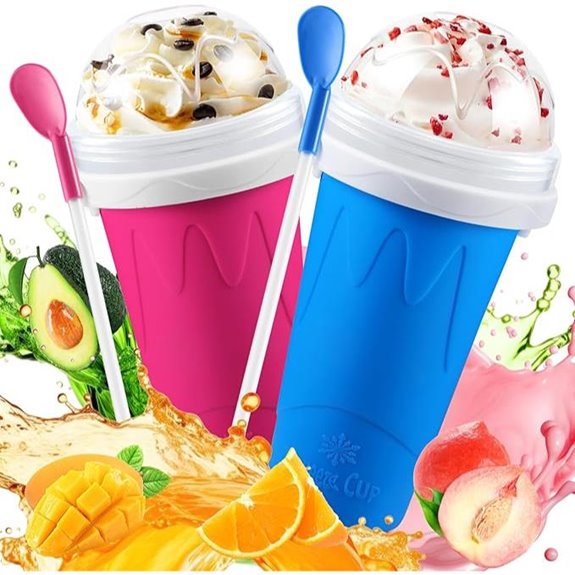 colorful slushie cups set