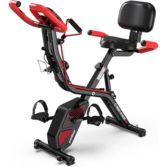 Pooboo Folding Upright Exercise Bike with Resistance