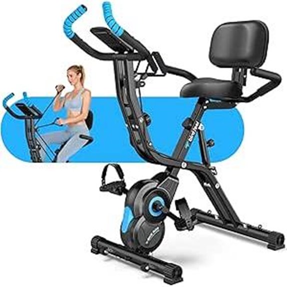 Foldable Exercise Bike with 8-Level Magnetic Resistance