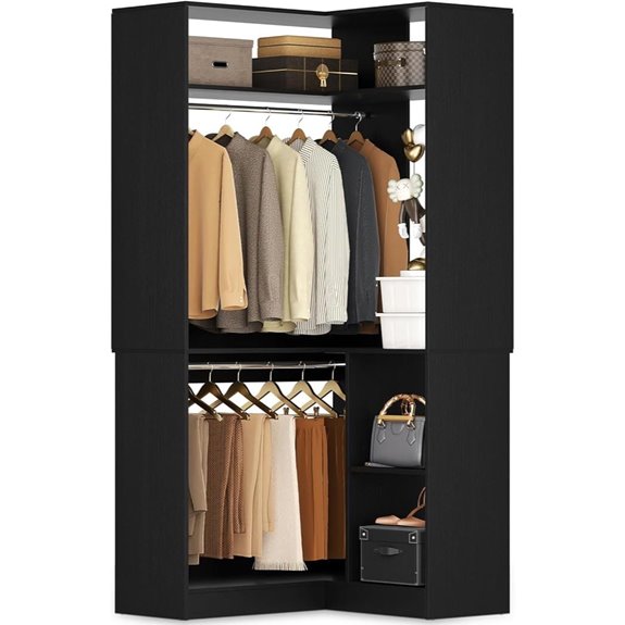 Aheaplus Corner Closet System with Shelves