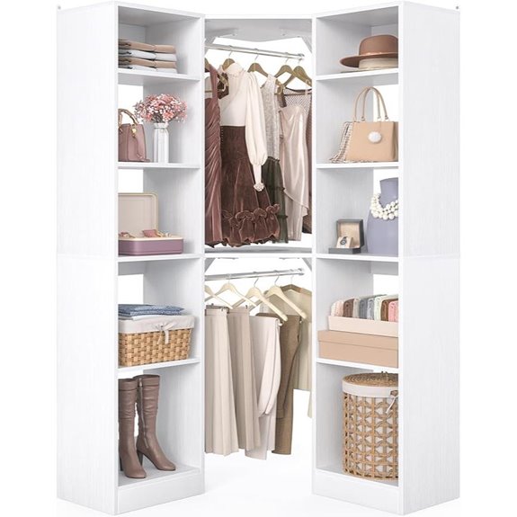 Corner Closet System with 12 Shelves 39.2 Corner Organizer White
