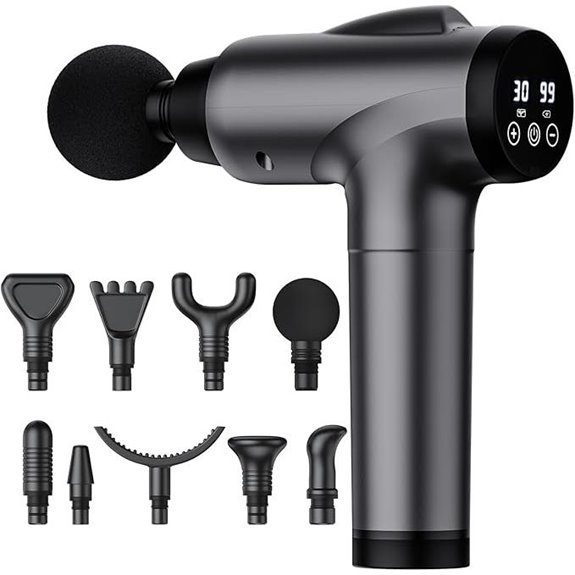 Massage Gun: Deep Tissue Percussion Massager with Attachments
