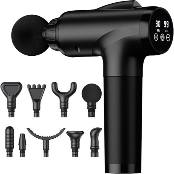 Massage Gun: Deep Tissue Percussion Massager with Attachments