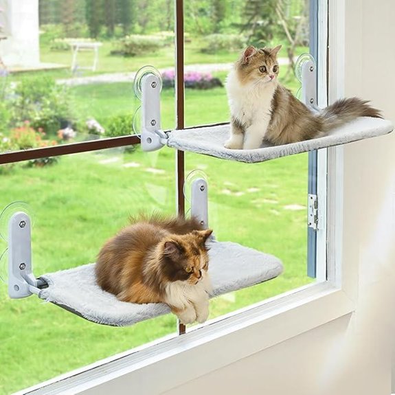 2PC Cat Window Perch with Foldable Hammock Bed