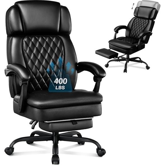 Executive Office Chair with Foot Rest for Heavy People