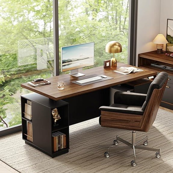71 Standing Executive Desk with Privacy Panel