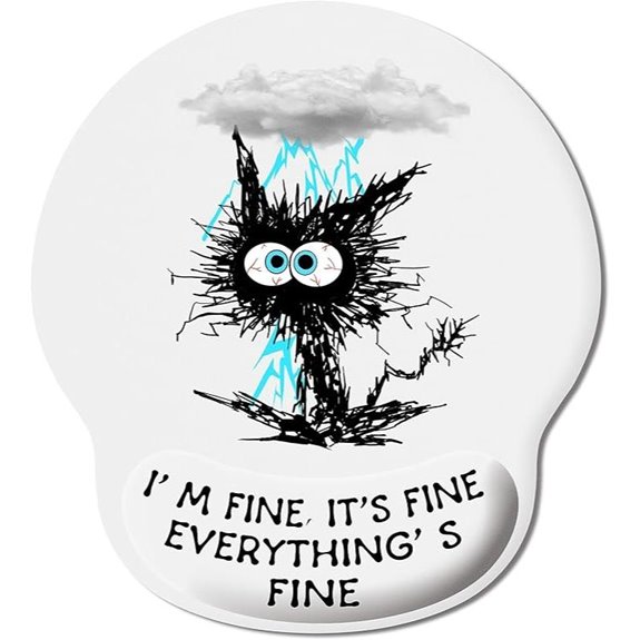 Funny Black Cat Ergonomic Mouse Pad with Wrist Rest