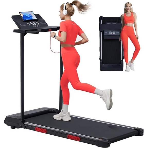 Compact Walking Pad Treadmill with Incline & Handles