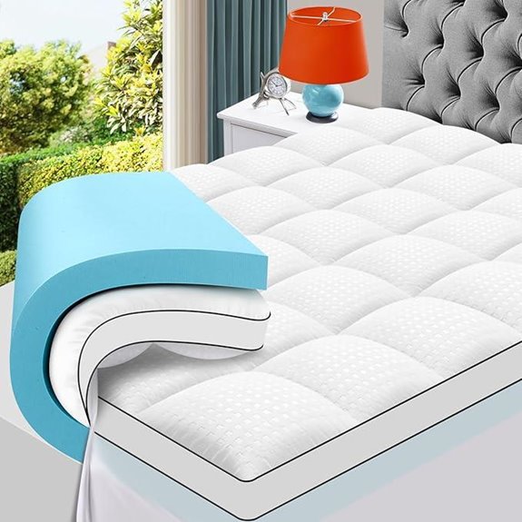 MASVIS King Size Memory Foam Mattress Topper - 4 in Total