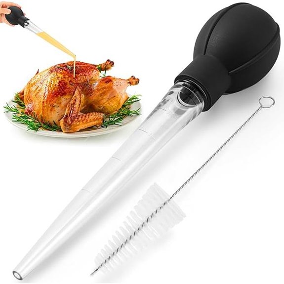 Premium Turkey Basters with Cleaning Brush Large Black