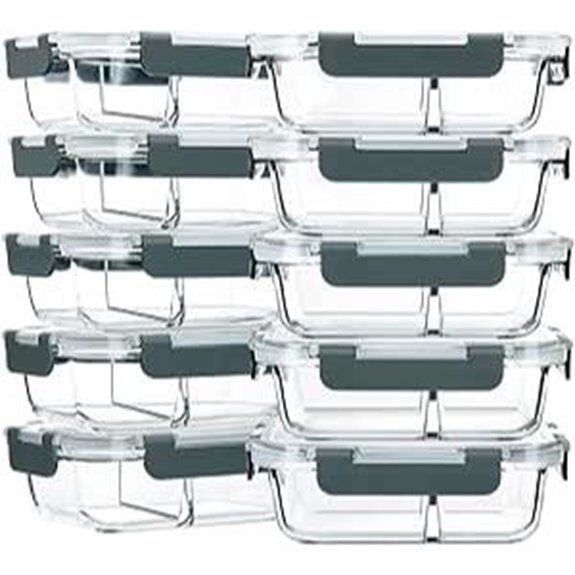 M MCIRCO 30 Oz Glass Meal Prep Containers (10-Pack)