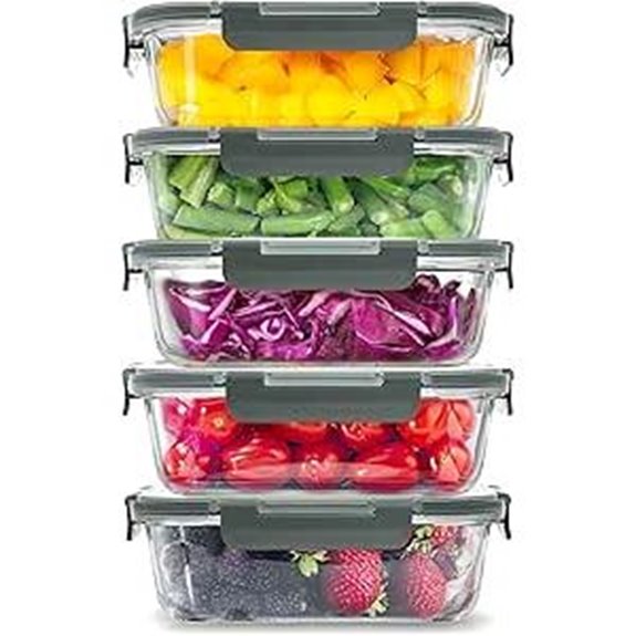 Zulay Glass Meal Prep Containers (5 Pack)