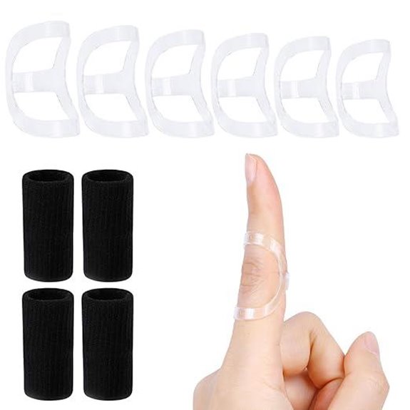 Clear Oval Finger Splints Kit with Sleeves (10Pcs) - 6+4 Pieces