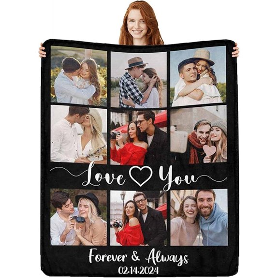 Custom Photo Blanket: Personalized Gift for Couples L