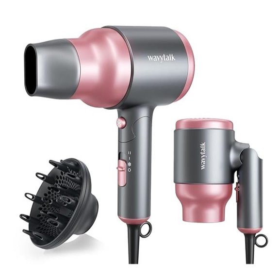 Wavytalk Portable Diffuser Hair Dryer 1600W Rose Pink