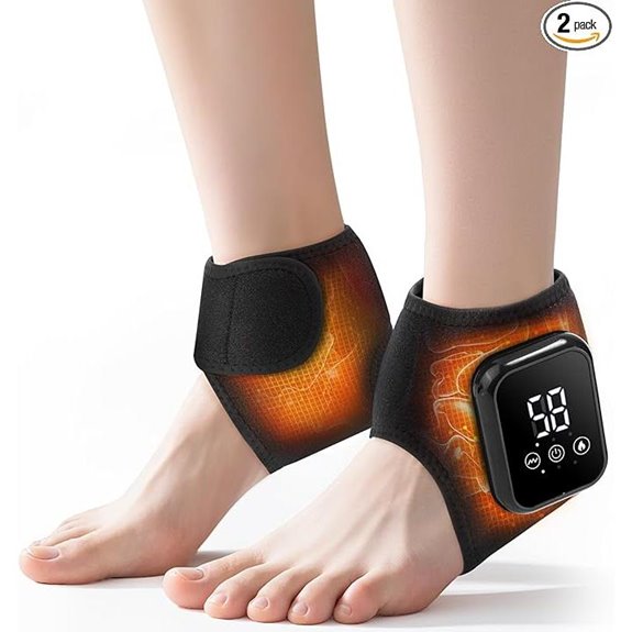 Cordless Rechargeable Ankle Heating Pads with Vibration