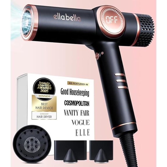 ELLA BELLA Ionic Professional Hair Dryer with Diffuser
