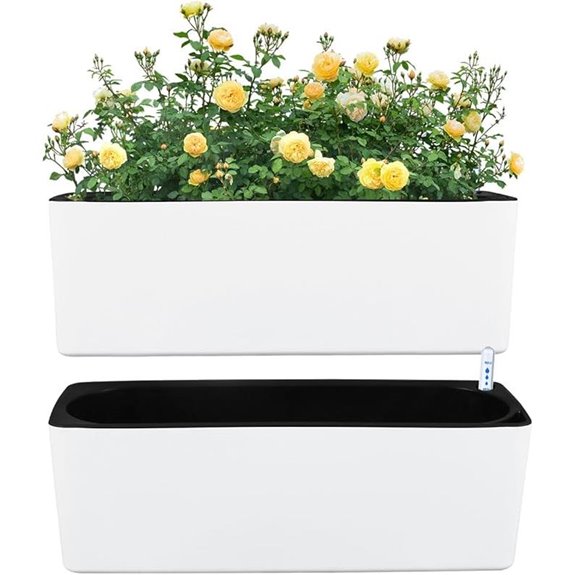 Rectangular Self-Watering Planters (2-Pack) 15.6 x 5.4