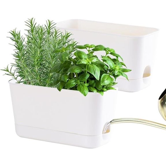 10-Inch Self-Watering Planters (2-Pack) with Drainage Trays