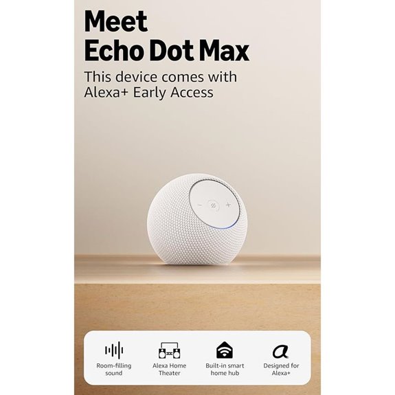 Echo Dot Max with Built-in Smart Hub (Glacier White)