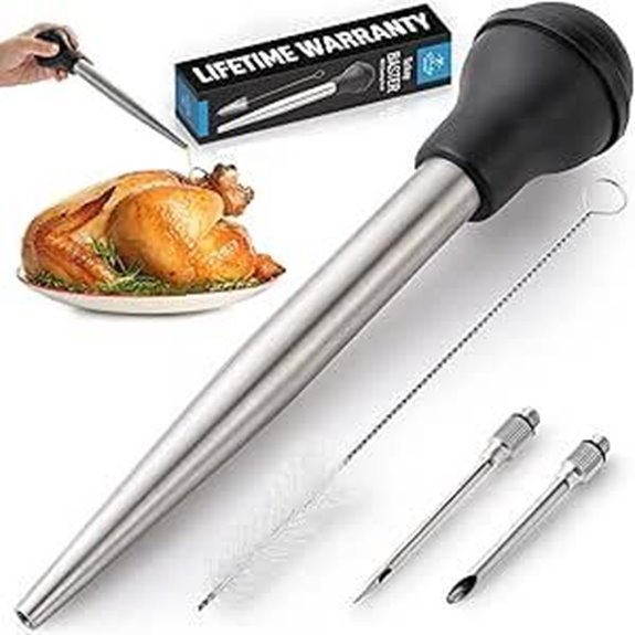Zulay Stainless Steel Turkey Baster with Accessories