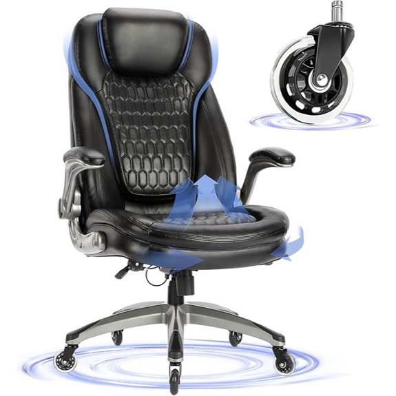 Executive Ergonomic Leather Office Chair with Arms