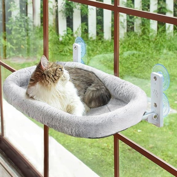 AMOSIJOY Cordless Cat Window Perch with Suction Cups