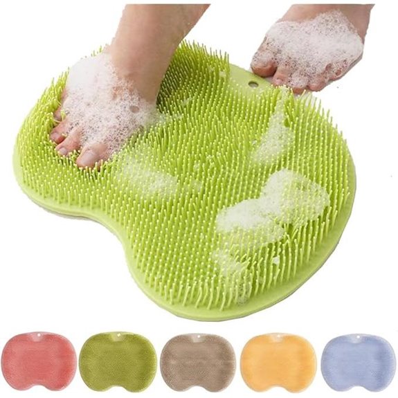Silicone Shower Foot Scrubber Mat with Suction Cups