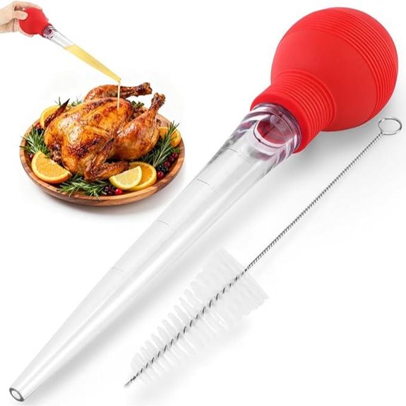 Premium Large Turkey Baster with Brush and Silicone Bulb