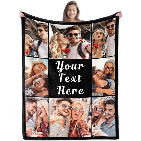Custom Photo Blanket with Text Printed in USA