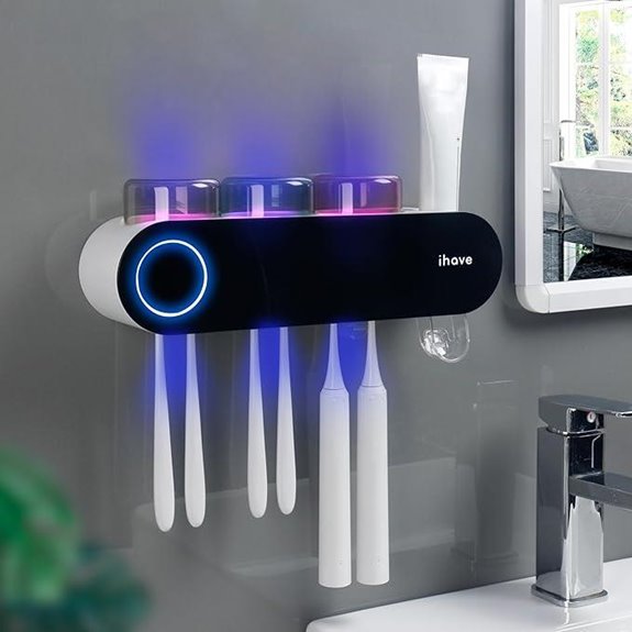 iHave Wall Mounted Toothbrush Holder with UV Sanitizer