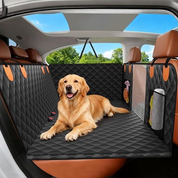Waterproof Dog Car Seat Cover with Mesh Window Black
