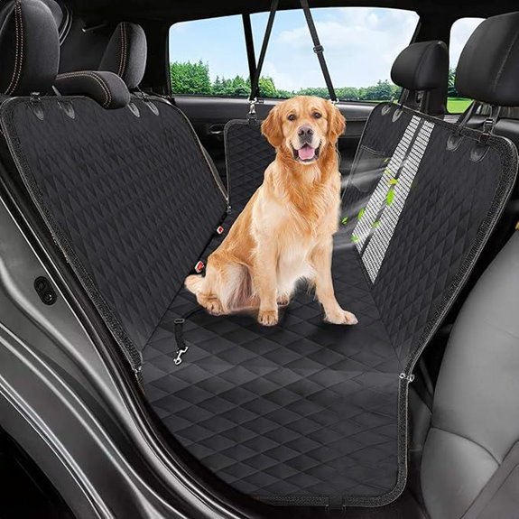 Waterproof Dog Car Seat Cover with Side Flap (Black)
