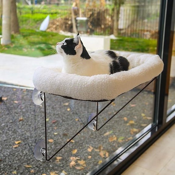 Zakkart Cat Window Perch with Bed (White)