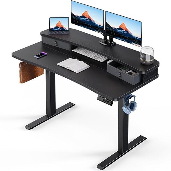 HUANUO 48x24 Standing Desk with Drawers