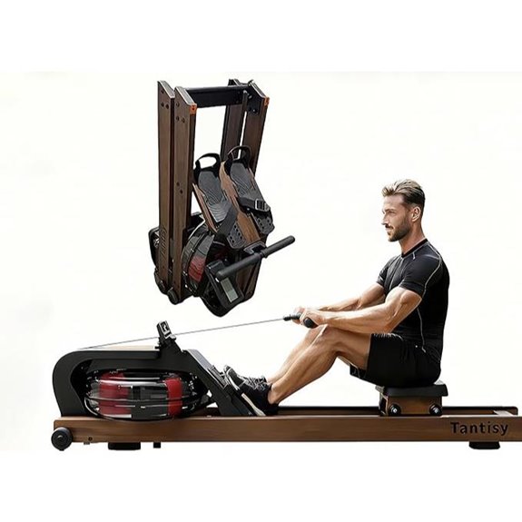 Foldable Water Rower with Adjustable Tank and Seat