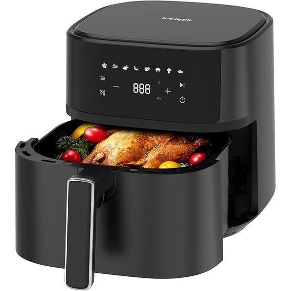 Heißluftfritteuse 6,5 L mit 8 Programmen LED-Display