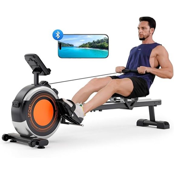 Dripex Magnetic Rowing Machine with Bluetooth LCD Monitor