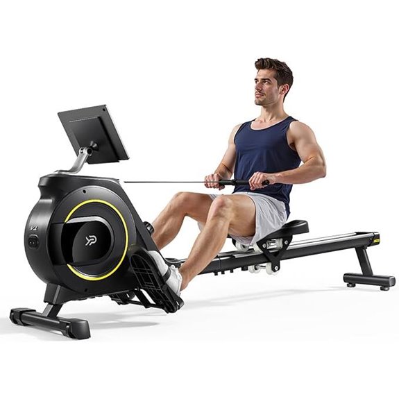 Compact Magnetic Rowing Machine with App Support