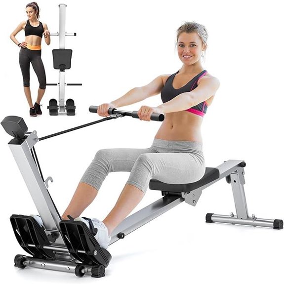 Compact Folding Magnetic Rowing Machine with LCD Display