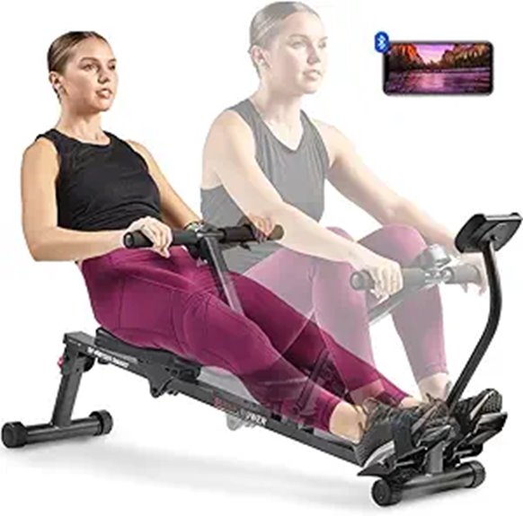 Sunny Health & Fitness Compact Rowing Machine with 12-Level Resistance