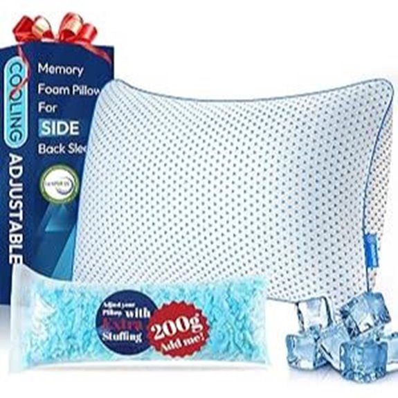 Adjustable Cooling Gel Memory Foam Pillow (Queen)