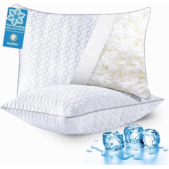 Cooling Pillows Queen Size (2-Pack) with Removable Covers