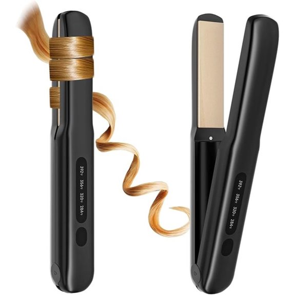 Cordless 2-in-1 Hair Straightener & Curler (Black)
